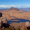 View from summit of Sgorr Tuath towards Stac Pollaidh, Coigach and Assynt, Wester Ross, Scotland